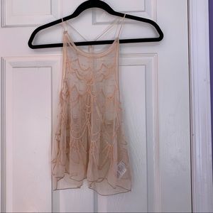 Urban Outfitters Mesh Beaded Tank